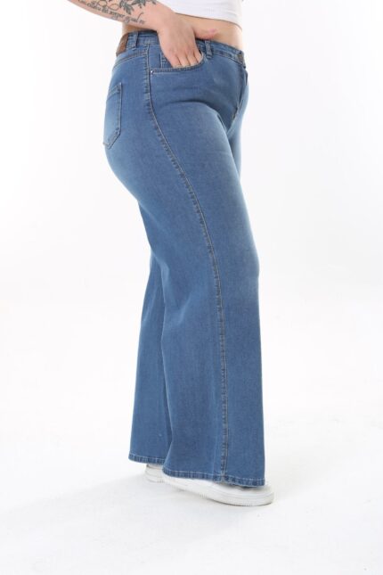 DŻINSY PLUS SIZE Z SZEROKĄ NOGAWKĄ